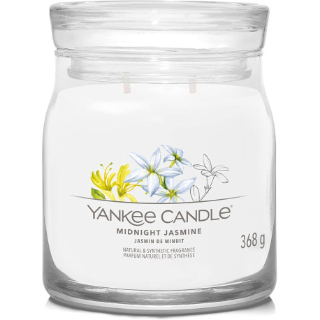 Bougie parfumée moyenne jarre Signature Yankee Candle JASMIN DE MINUIT