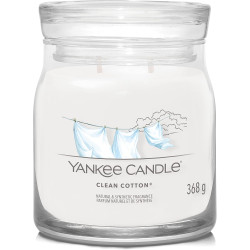 Bougie parfumée moyenne jarre Signature Yankee Candle CLEAN COTTON