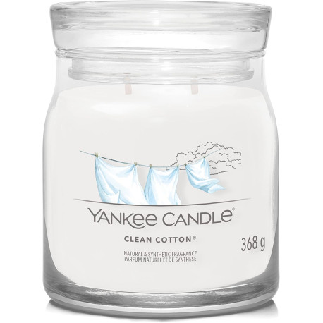 Bougie parfumée moyenne jarre Signature Yankee Candle CLEAN COTTON