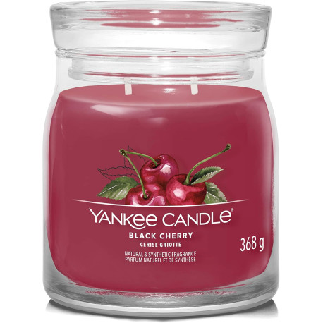 Bougie parfumée moyenne jarre Signature Yankee Candle CERISE GRIOTTE