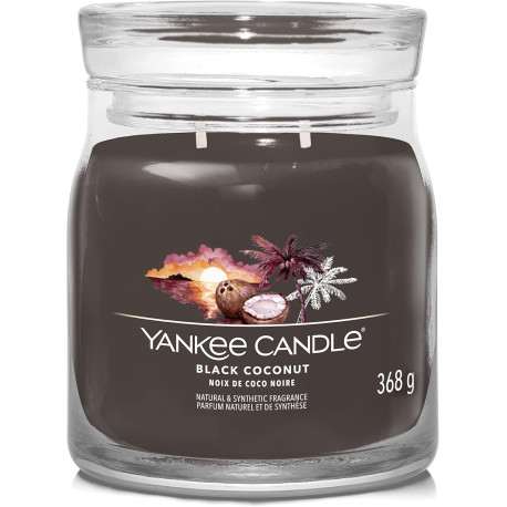 Bougie parfumée moyenne jarre Signature Yankee Candle NOIX DE COCO NOIRE