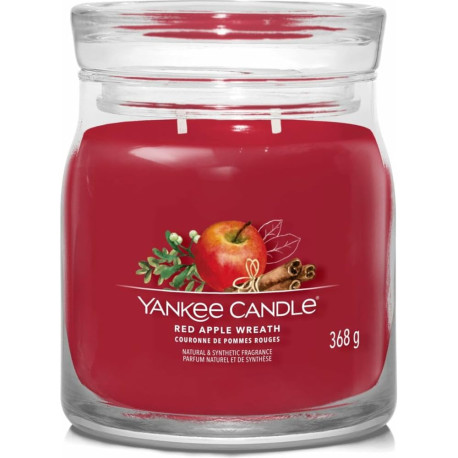 Bougie parfumée moyenne jarre Signature Yankee Candle COURONNE DE POMMES ROUGES