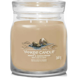 Bougie parfumée moyenne jarre Signature Yankee Candle AMBRE ET BOIS DE SANTAL