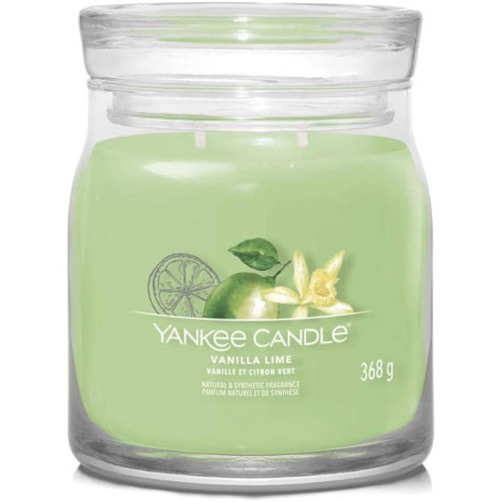 Bougie parfumée moyenne jarre Signature Yankee Candle VANILLE CITRON VERT