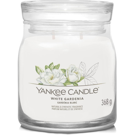 Bougie parfumée moyenne jarre Signature Yankee Candle GARDENIA BLANC