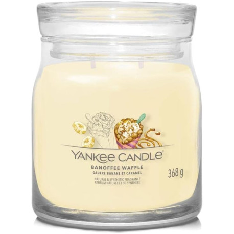Bougie parfumée moyenne jarre Signature Yankee Candle GAUFRE BANANE ET CARAMEL