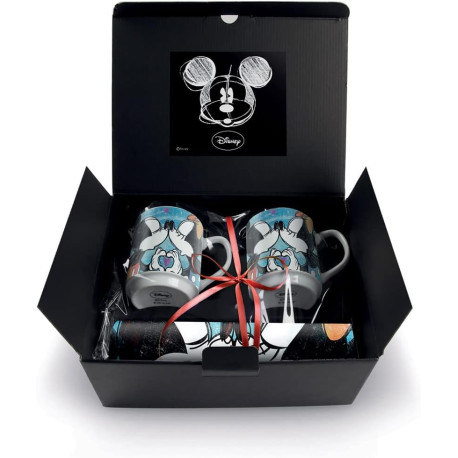 SET 2 MUGS + 2 SETS DE TABLE MICKEY BLEU