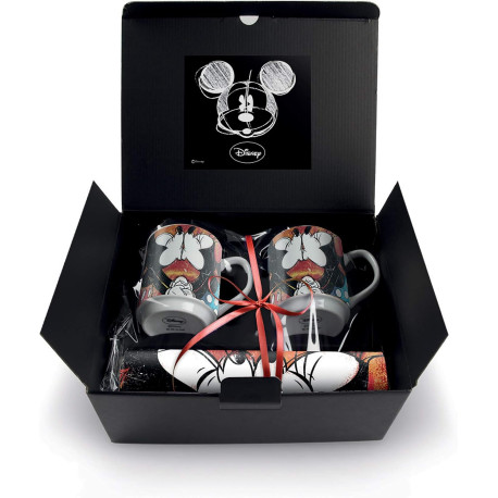 SET 2 MUGS + 2 SETS ROUGE MICKEY