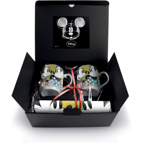 SET 2 MUGS + 2 SETS VERT MICKEY