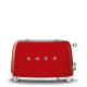 TOASTER 2 TRANCHES ANNÉE 50 ROUGE-Smeg